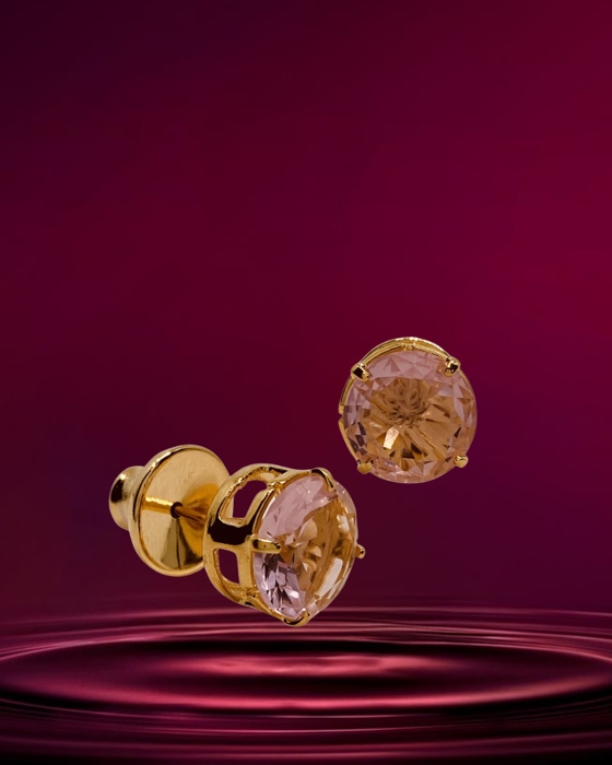 10D Brinco Dada cristal rosa ouro