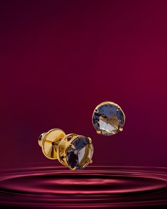 09A Brinco Dada cristal roxo ouro