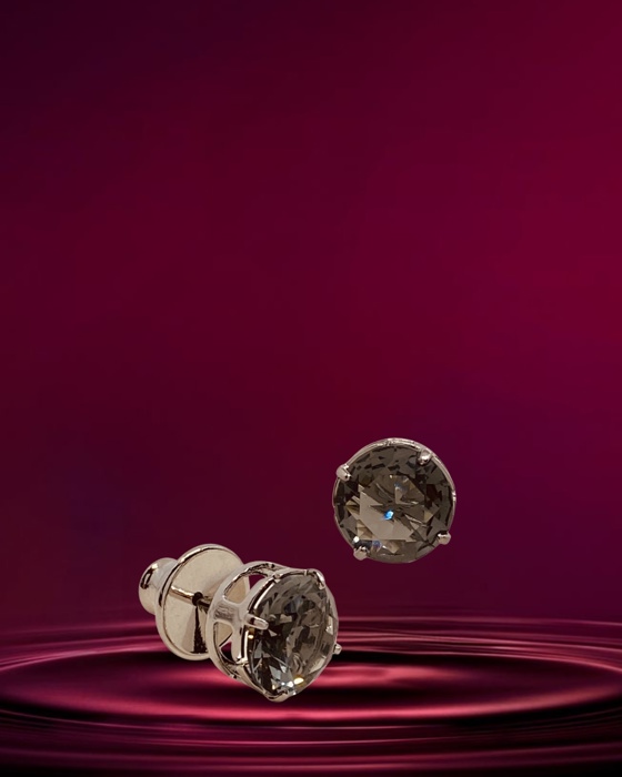 02R Brinco Dada black diamond prata