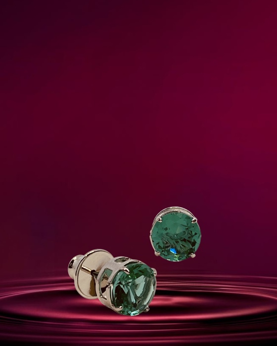 02O Brinco Dada cristal verde prata