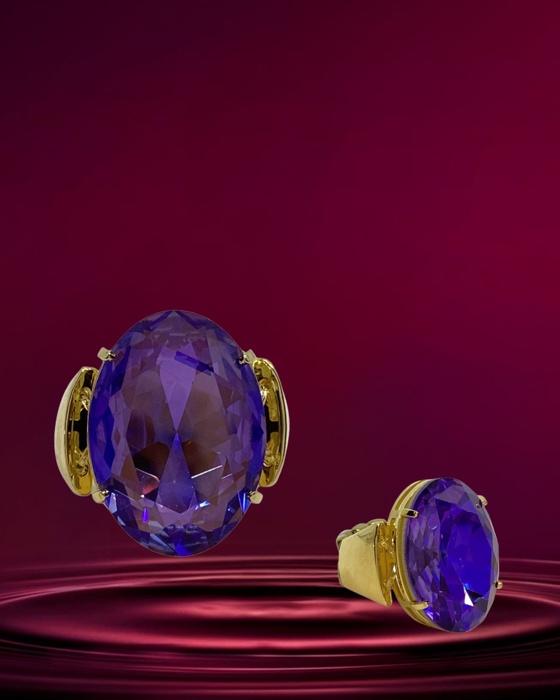 08E Anel Carla cristal roxo