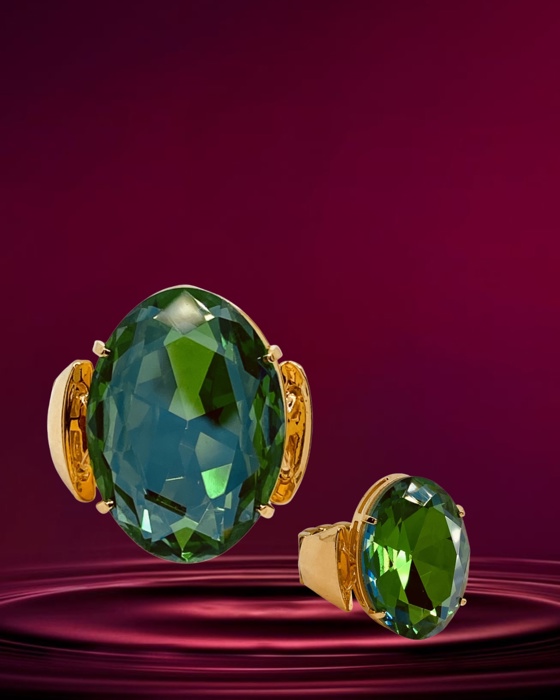 06E Anel Carla cristal verde