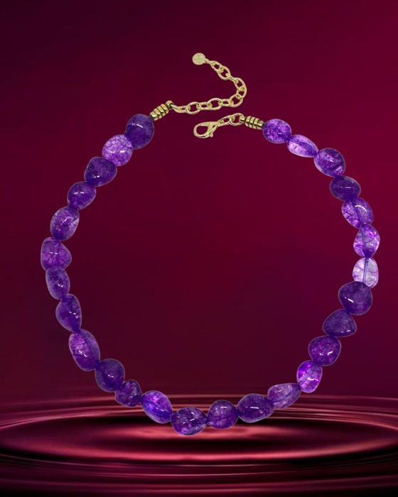 08A Colar Selma pedras fushia 