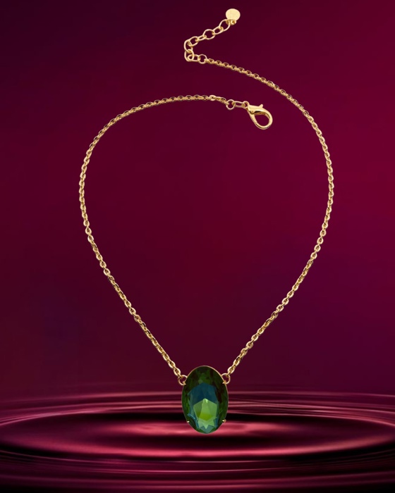 06D Colar Laura cristal verde