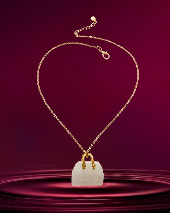 17F Colar Vania bolsa agata branca