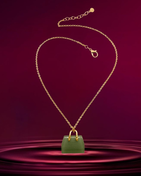 06C Colar Vania bolsa agata verde