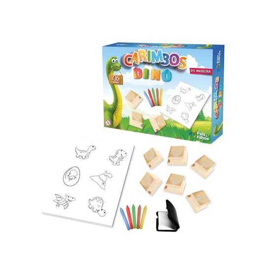 Carimbo Dino em Madeira – Pais & Filhos | Estímulo à Criatividade