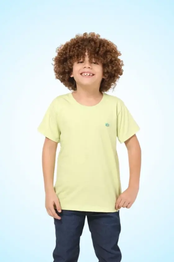 Camisa Infantil Masculina Com Plaquinha Blusa Pescoço Redondo