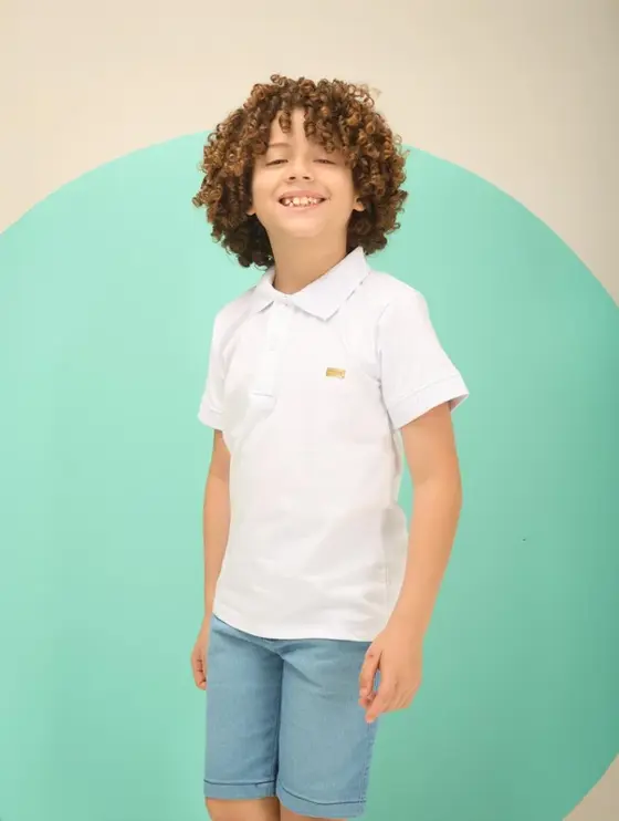 Camisa Gola Polo Juvenil Masculino Com Punho