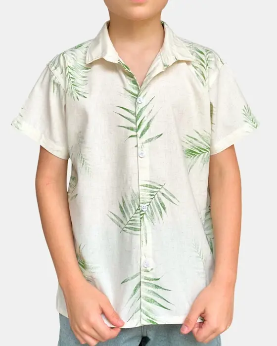 Imagem de destaque 3 de Blusa Manga Curta Estampada Tecido de Linho