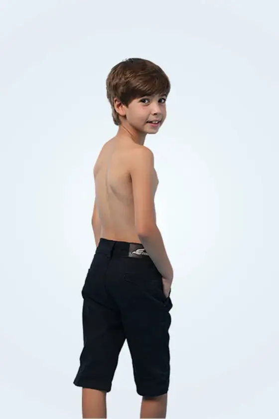 Imagem de destaque 5 de Bermuda Infantil E Juvenil Tecido Brim Esporte Fino Social