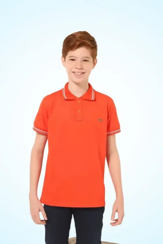 Imagem de destaque 3 de Camisa Gola Polo Juvenil Masculino Com Punho
