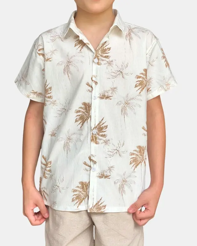 Imagem de destaque 5 de Blusa Manga Curta Estampada Tecido de Linho