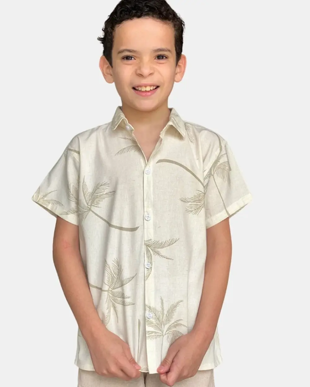 Imagem de destaque 3 de Blusa Manga Curta Estampada Tecido de Linho