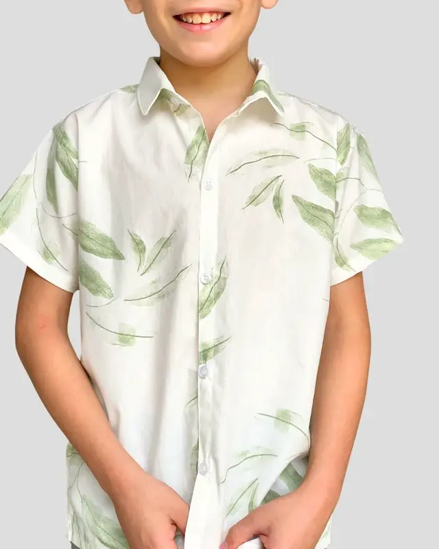 Imagem de destaque 6 de Blusa Manga Curta Estampada Tecido de Linho