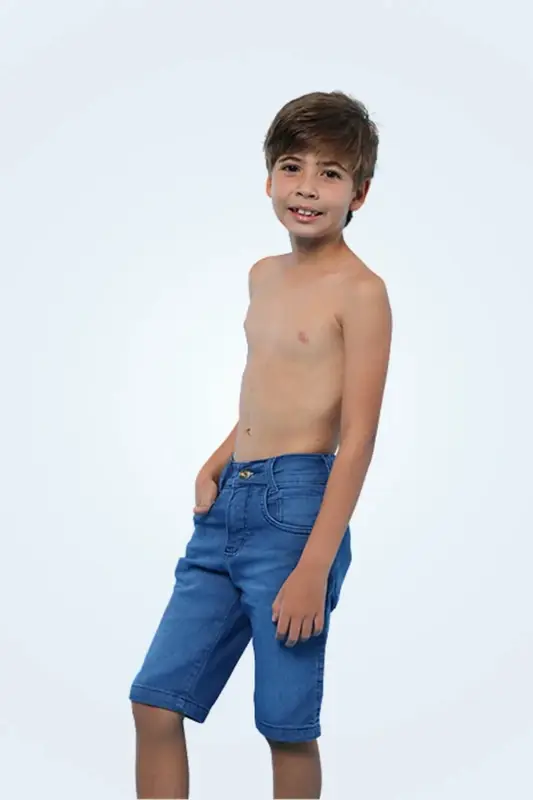 Imagem de destaque 7 de Bermuda Jeans Infantil E Juvenil Masculino Tradicional