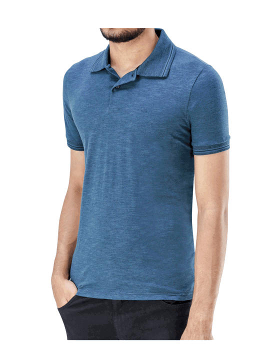 Camisa Masculina Gola Polo Ogochi Azul Petroleo