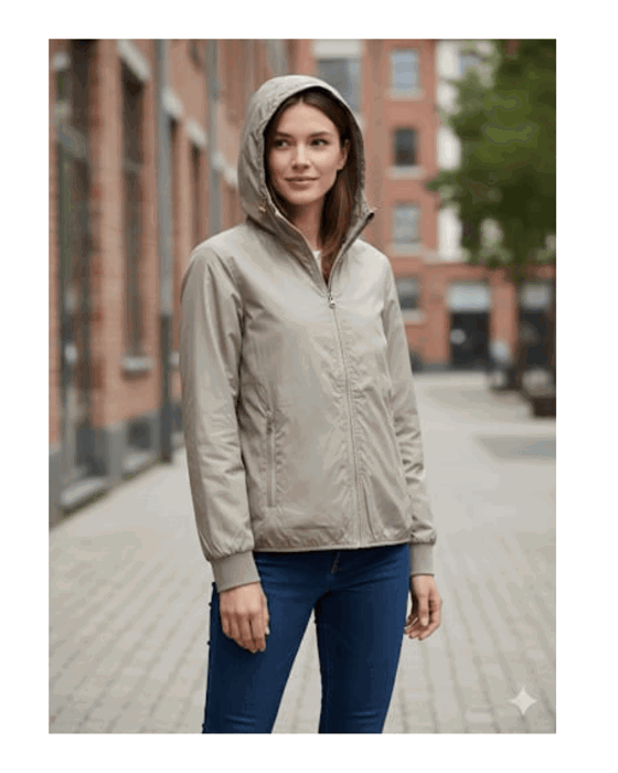 Jaqueta corta vento feminina com capuz básica academia 