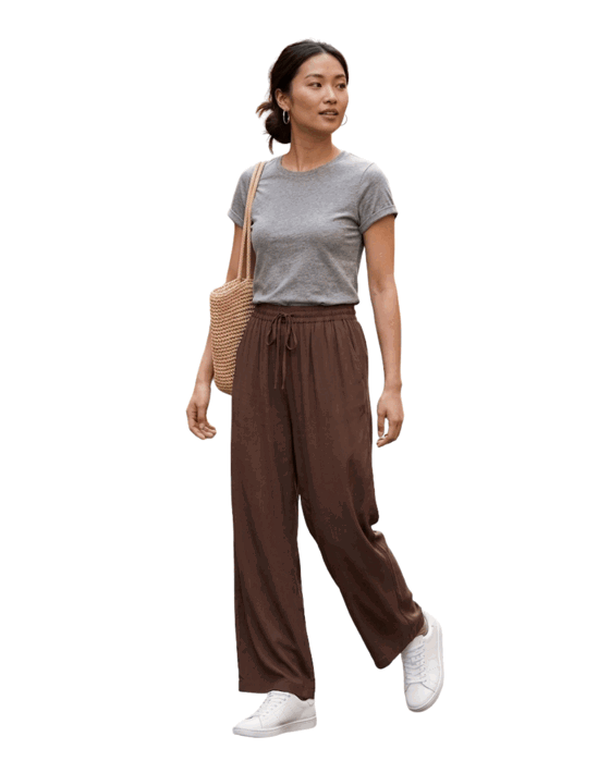 Calça Feminina de Viscose e microfibra Wide Leg