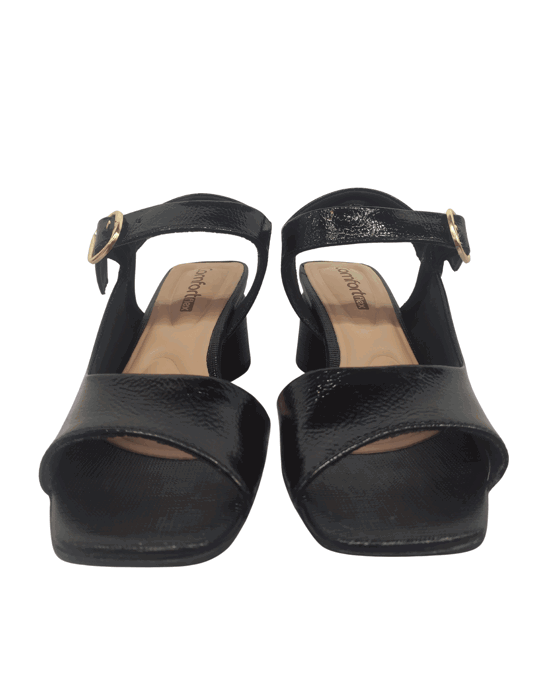 Imagem de destaque 3 de Sandália feminina Comfortflex 25-74404 Verniz Preto