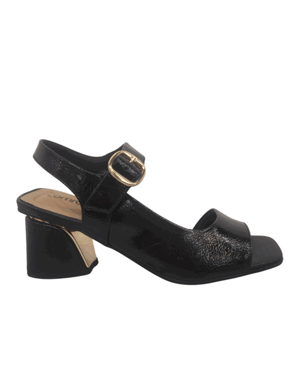 Imagem de destaque 3 de Sandália feminina Comfortflex 25-74404 Verniz Preto