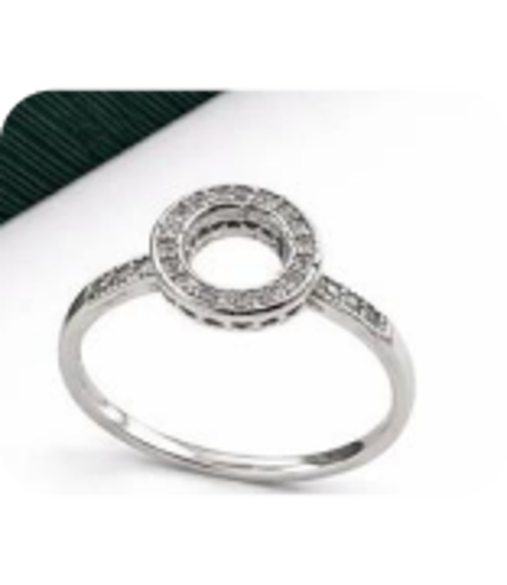 Anel círculo com zircônia - cristal tam19