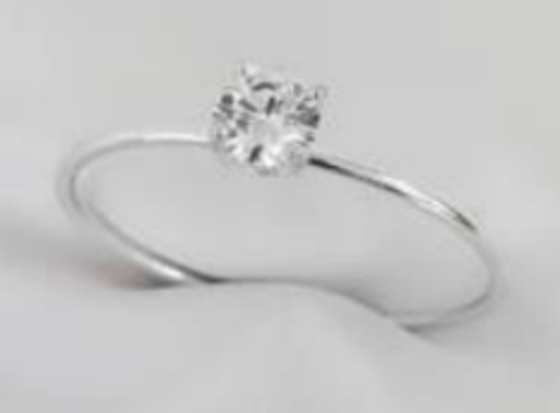 Anel Solitário Aro Fino 