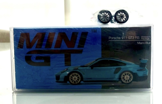 Mini GT - Porsche 911 GT2 RS Miami Blue - Adicional das Rodas