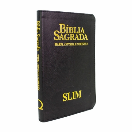 Bíblia Sagrada RC Slim Com Harpa e Corinhos Média Luxo Preta