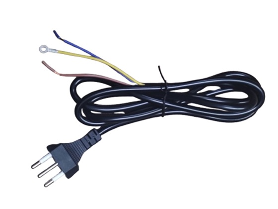 CABO CHICOTE DE ENERGIA PARA MOTOR DE PORTAS DE AÇO DE ENROLAR 3 PINOS 20A COM 1,40M